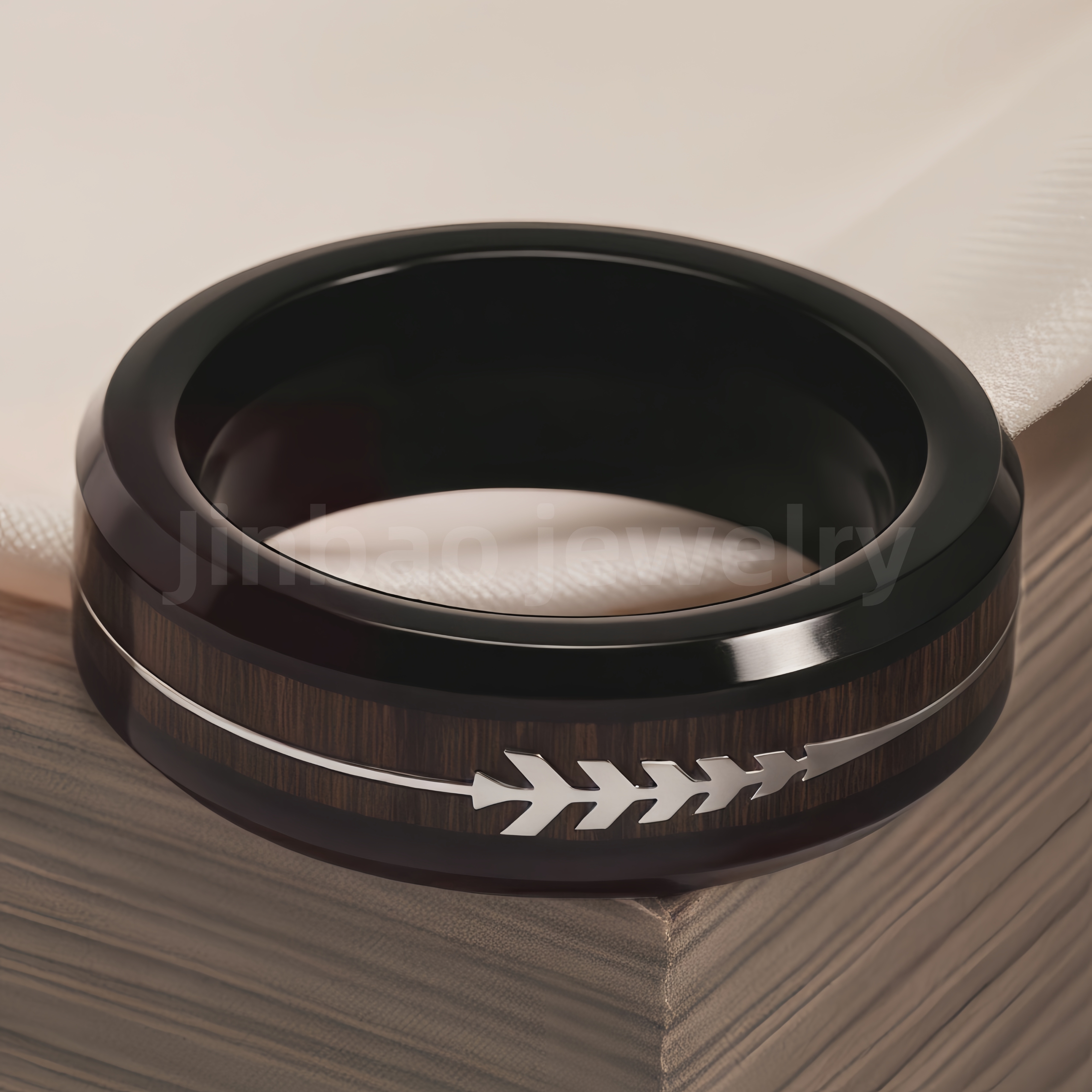 Stainless Steel Vintage Minimalist Design with Handcrafted Inlays Men's Waterproof Ring-JinBaoJewerly