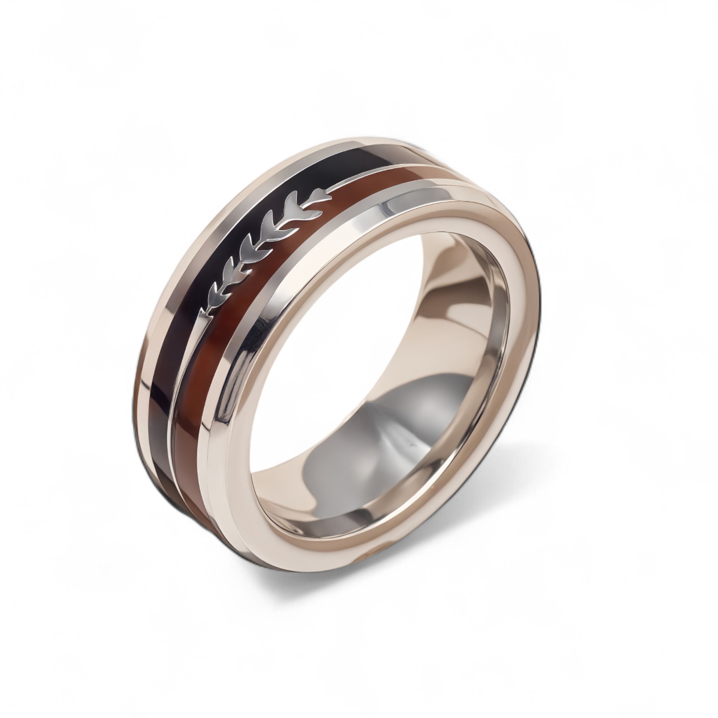 Stainless Steel Vintage Minimalist Design with Handcrafted Inlays Men's Waterproof Ring-JinBaoJewerly