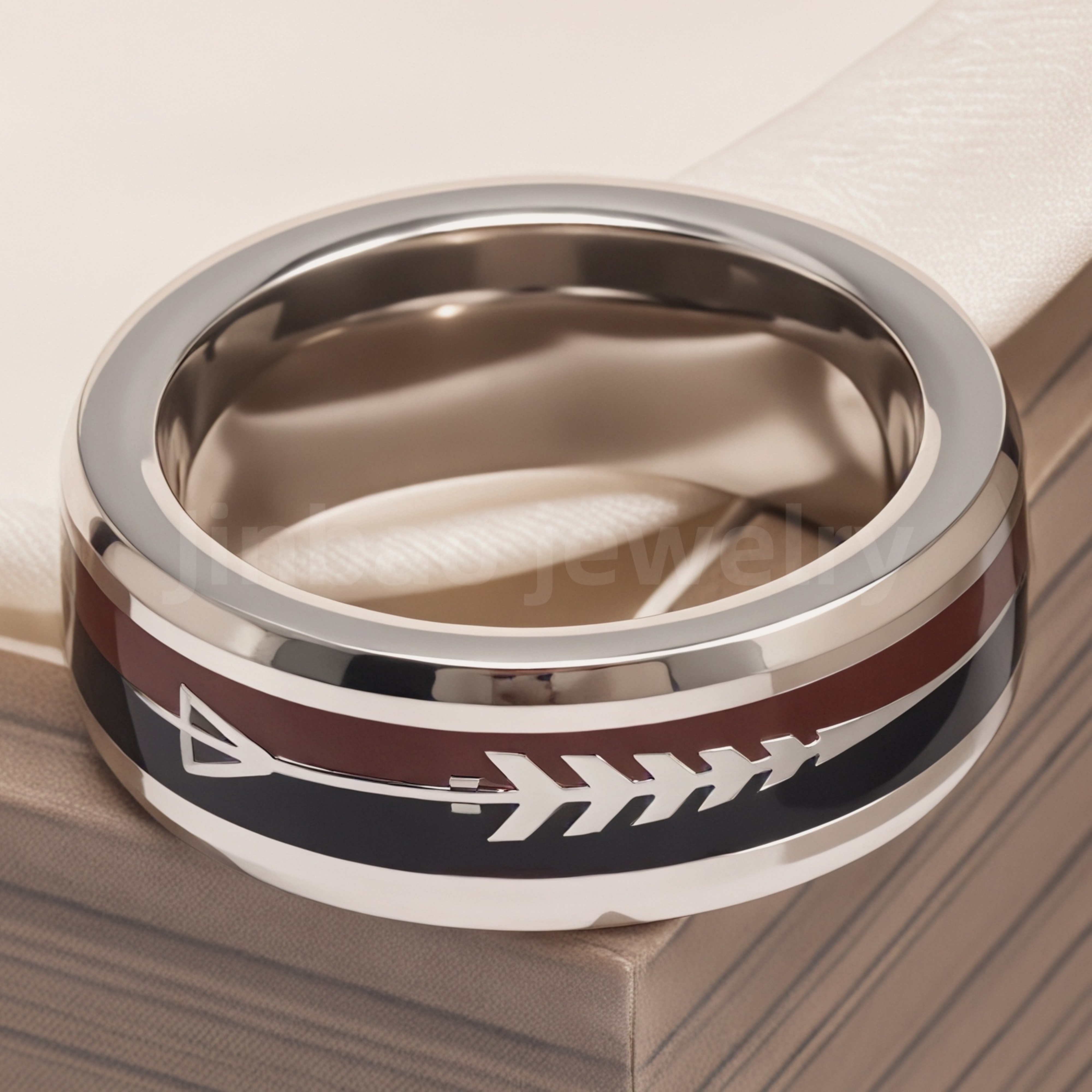 Stainless Steel Vintage Minimalist Design with Handcrafted Inlays Men's Waterproof Ring-JinBaoJewerly