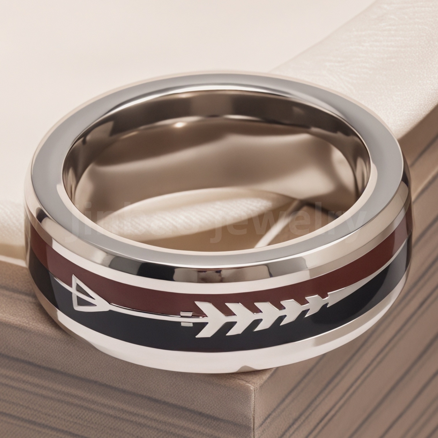 Stainless Steel Vintage Minimalist Design with Handcrafted Inlays Men's Waterproof Ring-JinBaoJewerly