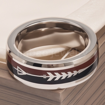 Stainless Steel Vintage Minimalist Design with Handcrafted Inlays Men's Waterproof Ring-JinBaoJewerly