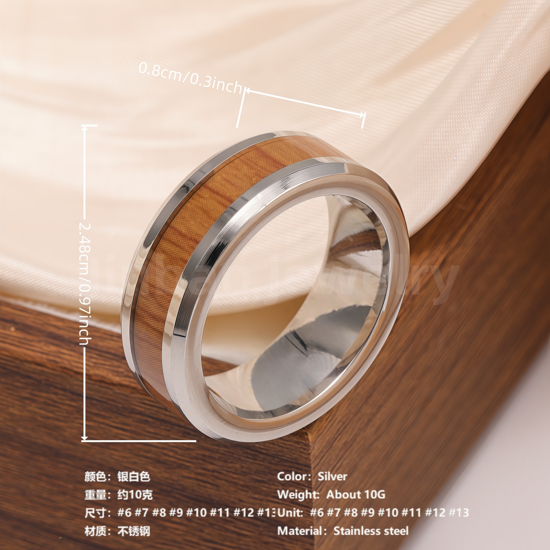 Stainless Steel Vintage Minimalist Design with Handcrafted Inlays Men's Waterproof Ring-JinBaoJewerly