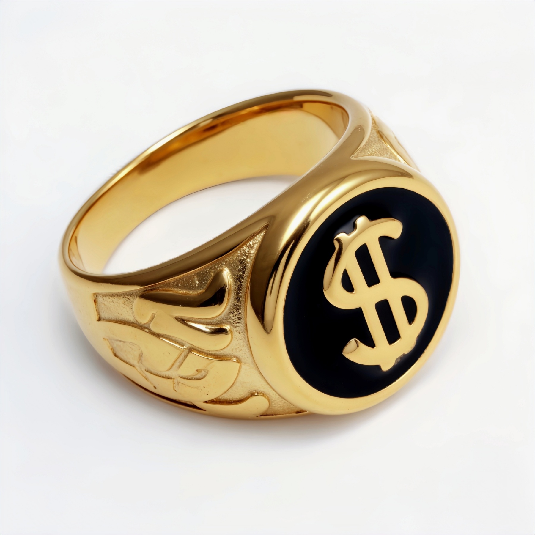 Dollar Sign Stainless Steel Ring - Edgy Streetwear for Men & Women  | DZ219-JinBaoJewerly
