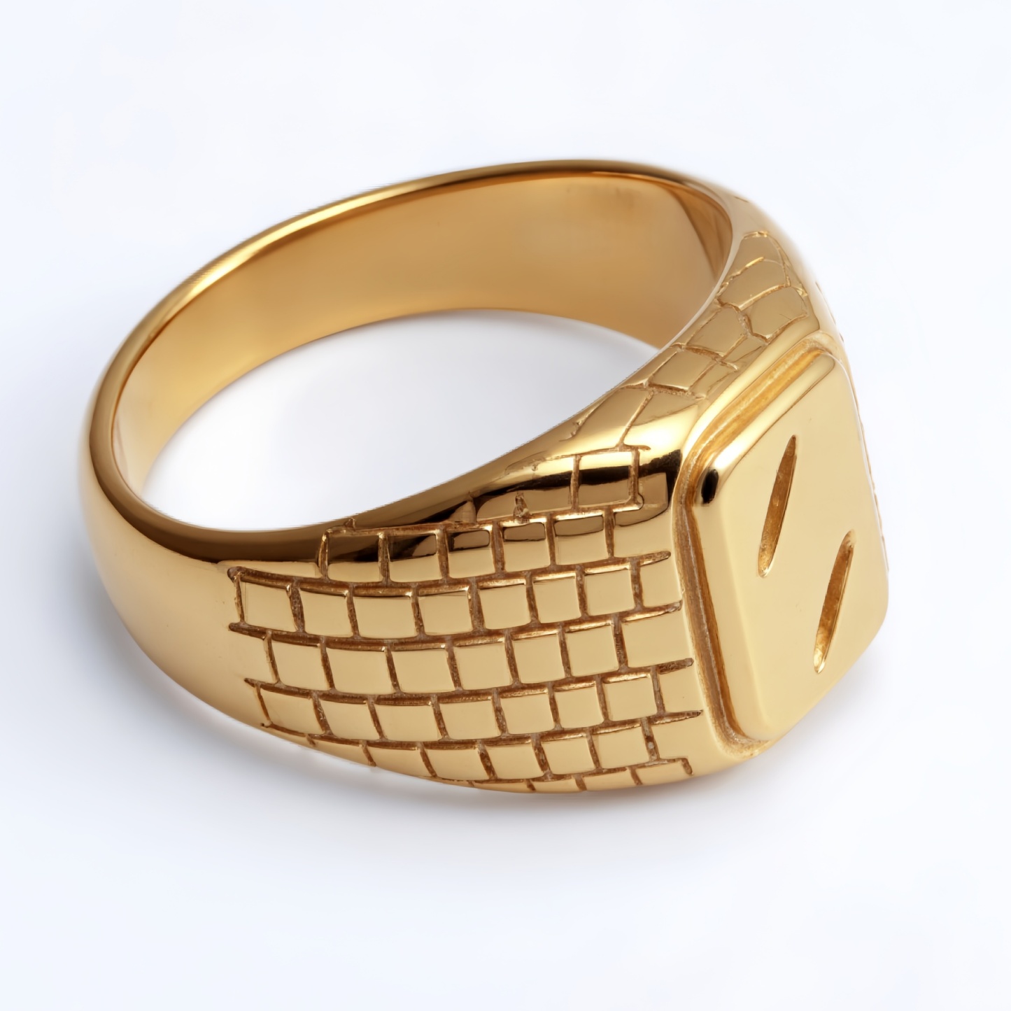 Geometric Woven Square Ring - Gold/Silver Trendy Outfit Piece | G003295-JinBaoJewerly