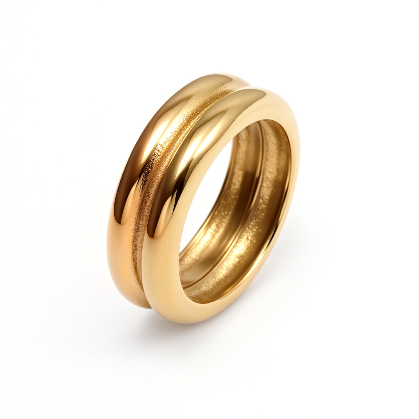 Gold/Silver Double - Band Ring - Minimalist and Stylish Jewelry | G004307
