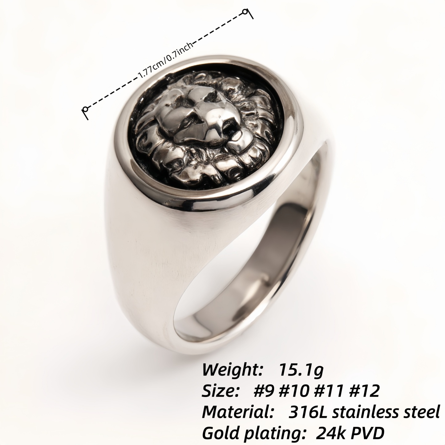 Metal - Carved Animal - Head Ring - Cool Unisex Fashion Accessory | DZ1484-JinBaoJewerly
