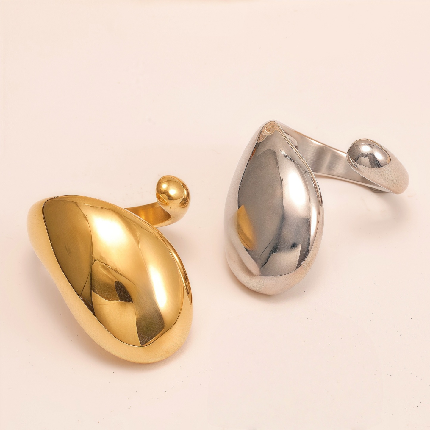 Streamlined Stainless Steel Ring for Women | G003175-JinBaoJewerly