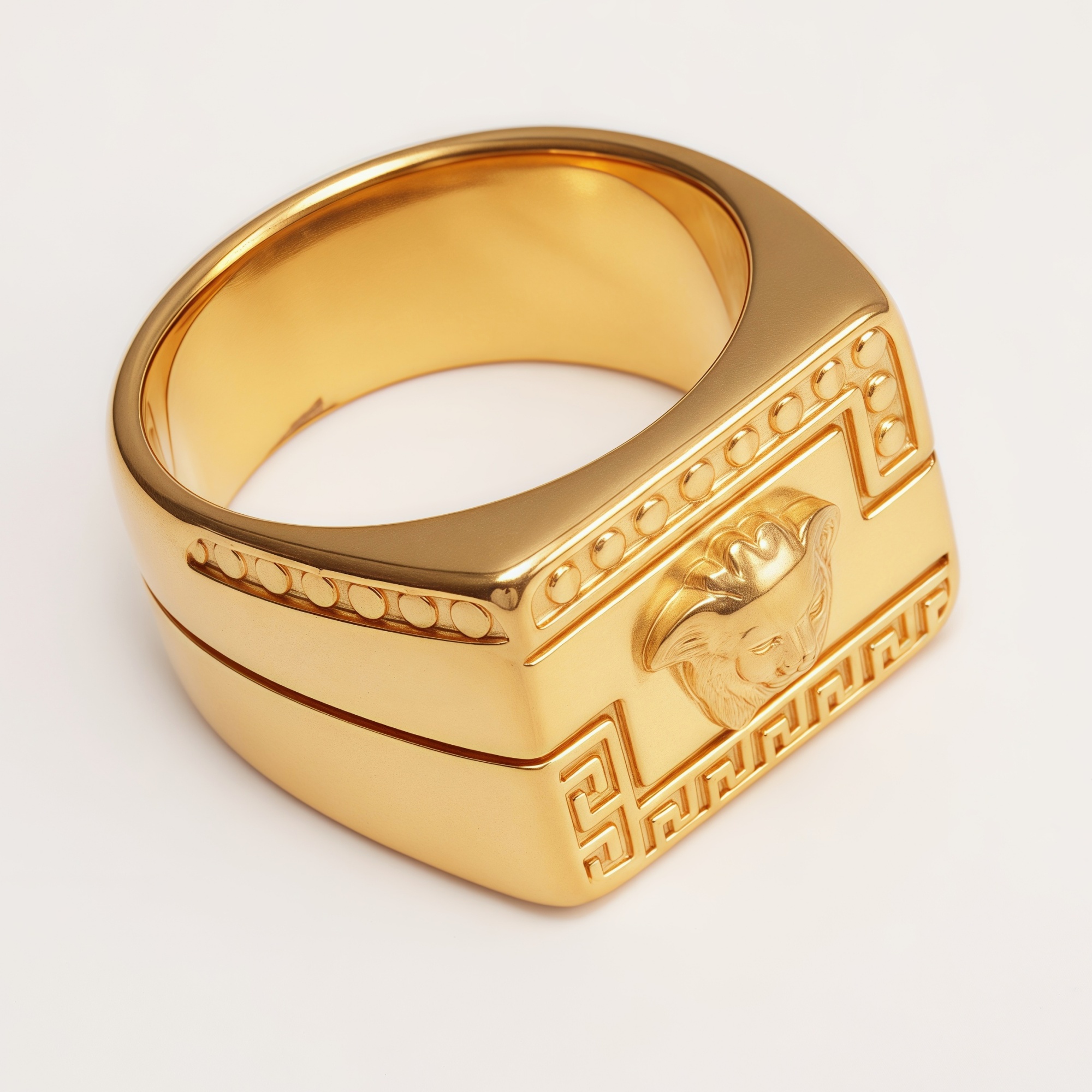 Men's Vintage Totem Two - Tone Stainless Steel Ring, Bold Statement Band | G00698-JinBaoJewerly