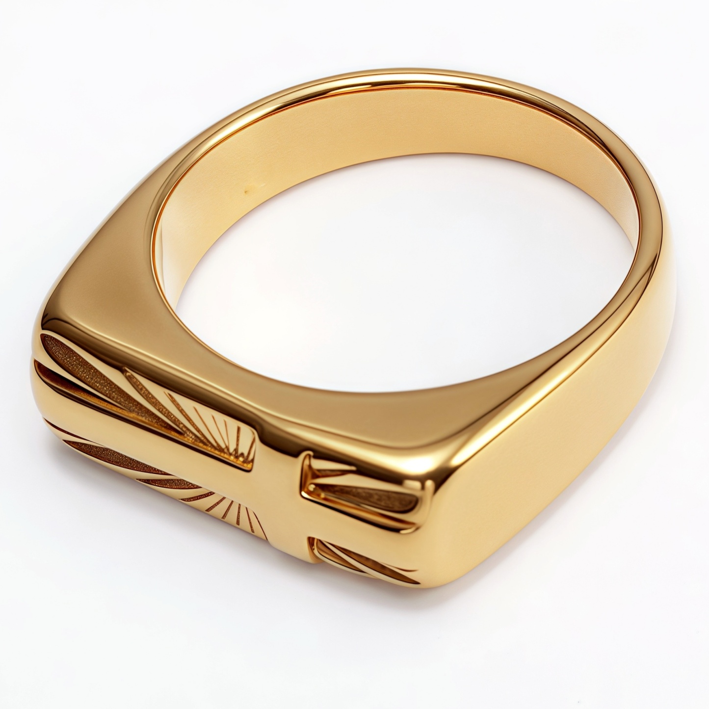 Gold Embossed Cross Ring, Stylish and Personalized Trendy Accessory | G003350-JinBaoJewerly