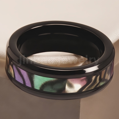 Stainless Steel Vintage Minimalist Design with Handcrafted Inlays Men's Waterproof Ring-JinBaoJewerly