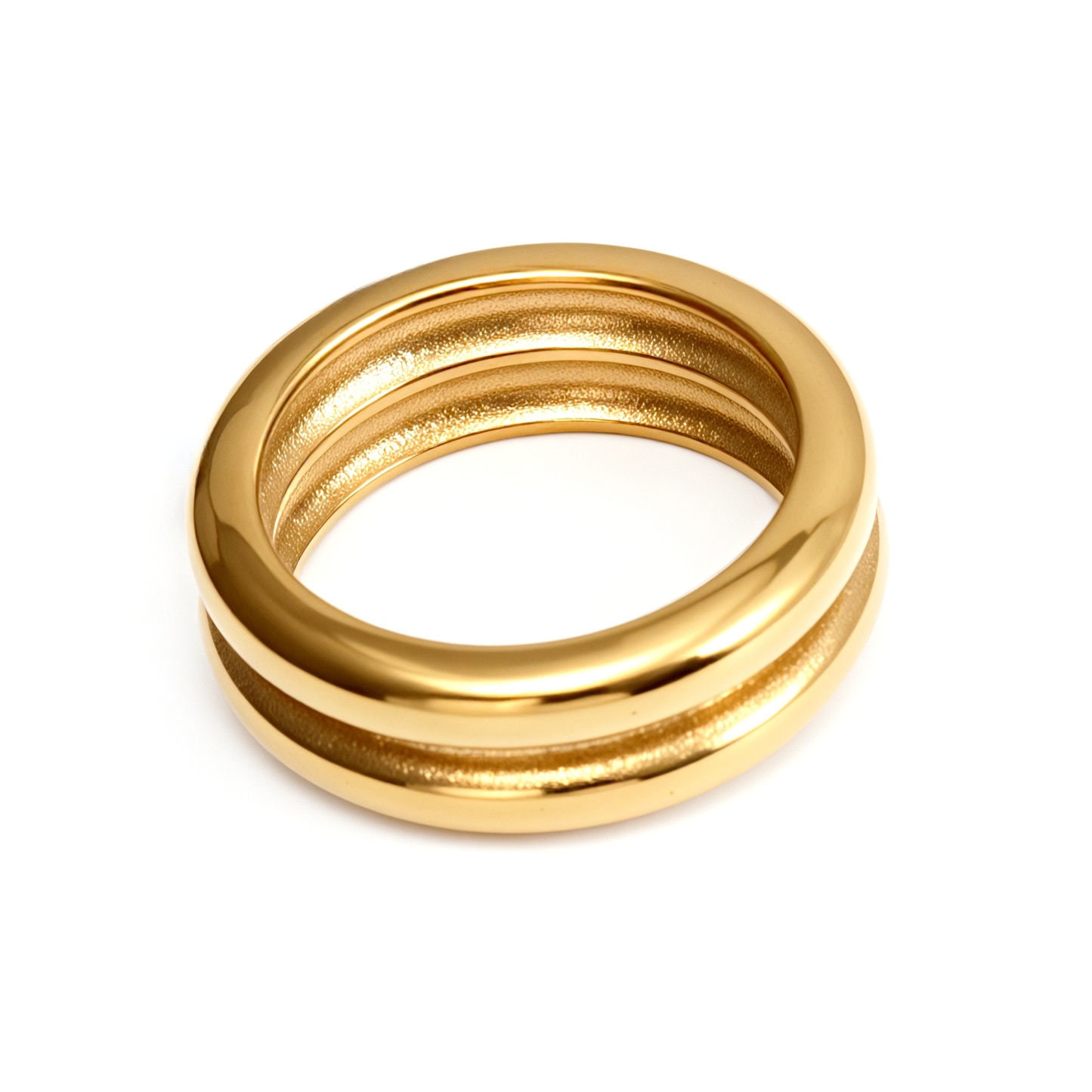 Gold/Silver Double - Band Ring - Minimalist and Stylish Jewelry | G004307