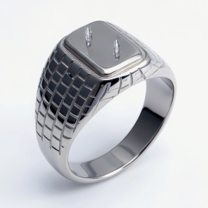 Geometric Woven Square Ring - Gold/Silver Trendy Outfit Piece | G003295-JinBaoJewerly