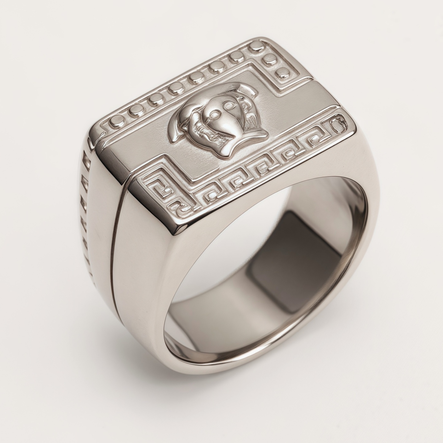 Men's Vintage Totem Two - Tone Stainless Steel Ring, Bold Statement Band | G00698-JinBaoJewerly