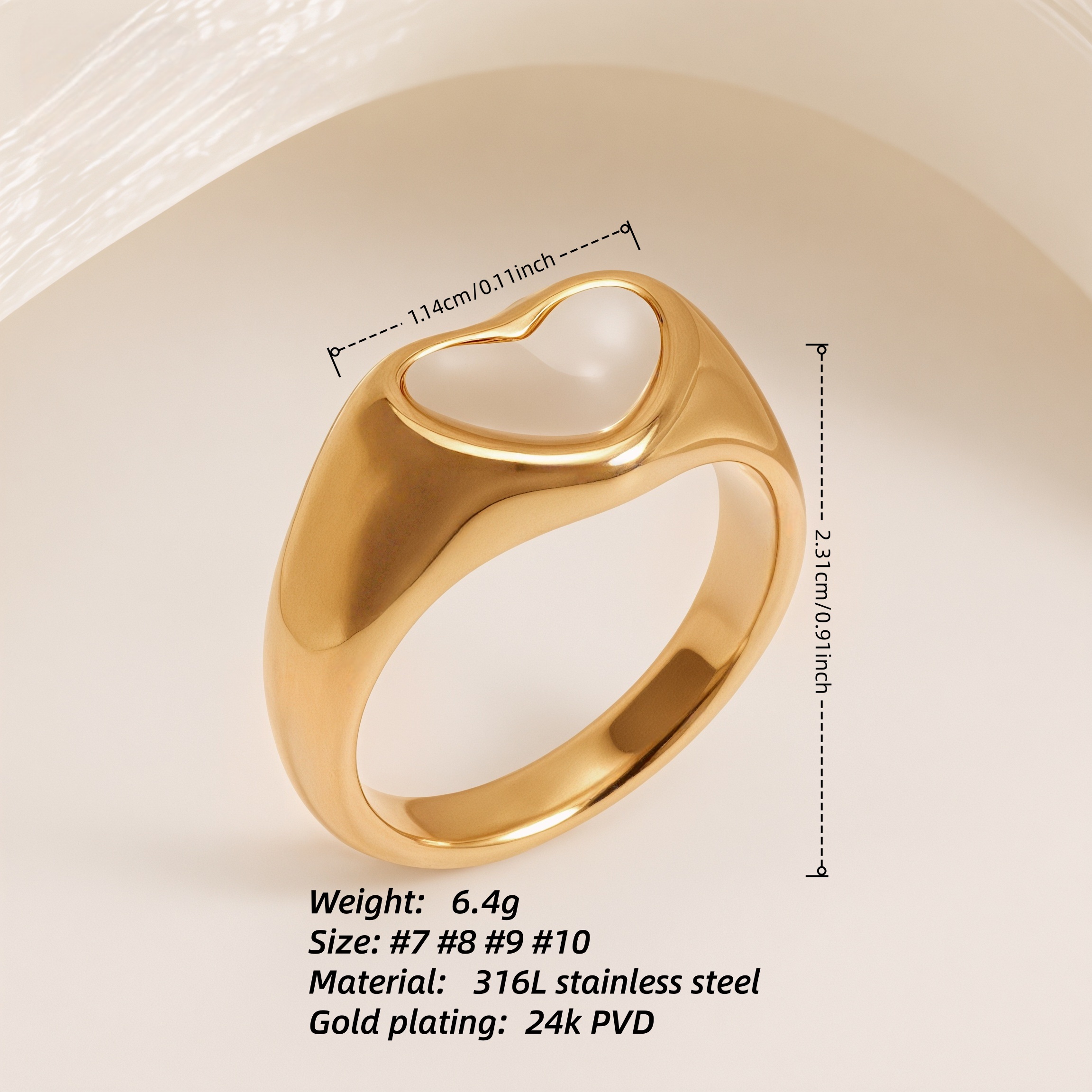 Metallic Texture Mother - of - Pearl Ring Set - Trendy and Versatile Unisex Accessory