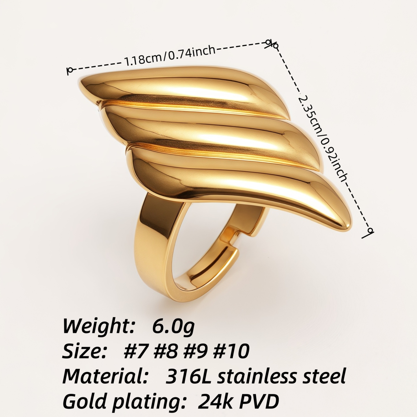 Fashionable Gold Leaf Ring, Top Choice for Personalized Outfits | G005240-JinBaoJewerly