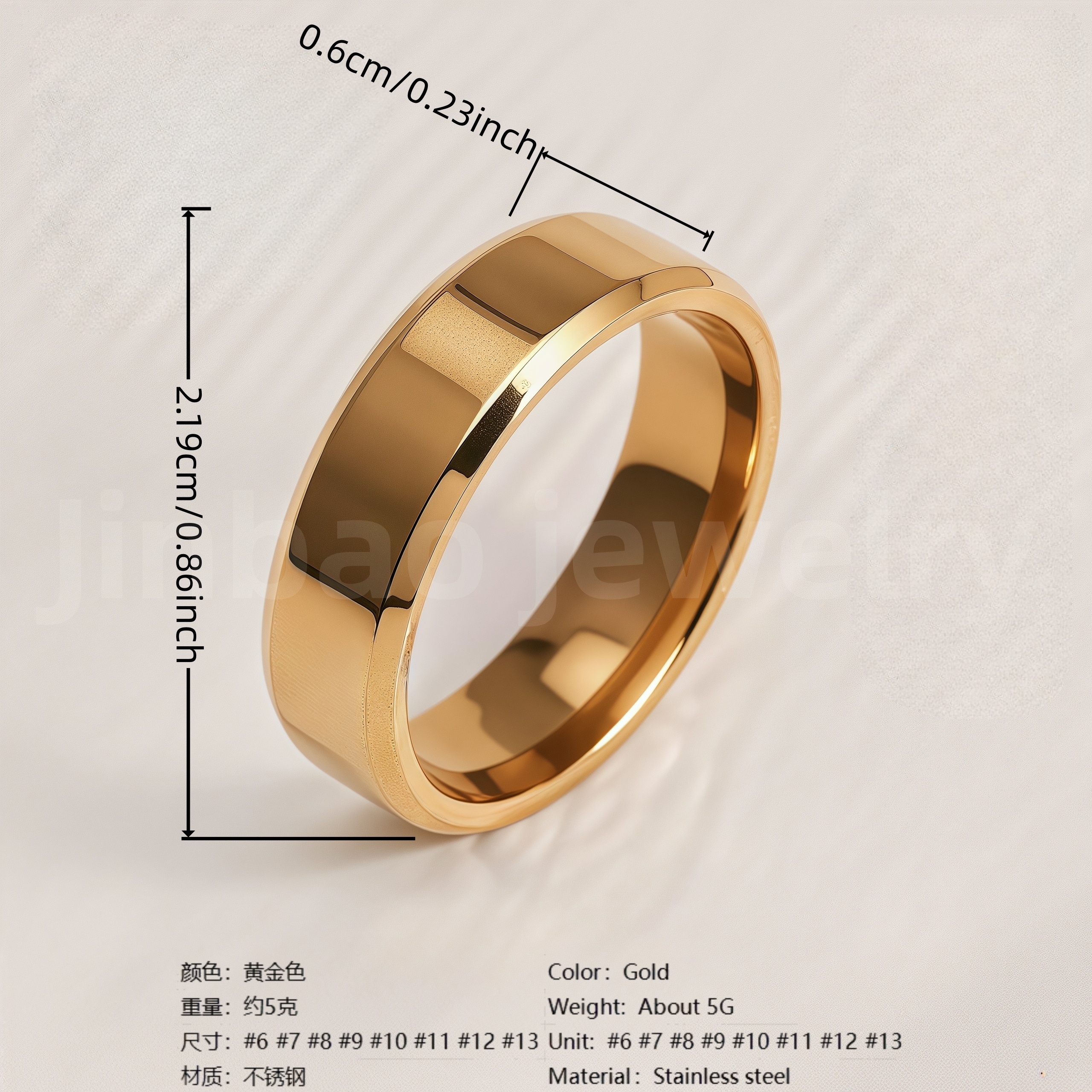 24K Gold PVD Stainless Steel Titanium Vintage Punk Style Men's Ring-JinBaoJewerly