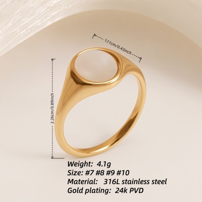 Metallic Texture Mother - of - Pearl Ring Set - Trendy and Versatile Unisex Accessory