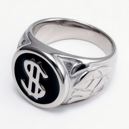 Dollar Sign Stainless Steel Ring - Edgy Streetwear for Men & Women  | DZ219-JinBaoJewerly