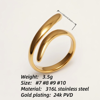 Minimalist Gold - Silver Twisted Ring, Versatile Fashion Item | N00651-JinBaoJewerly