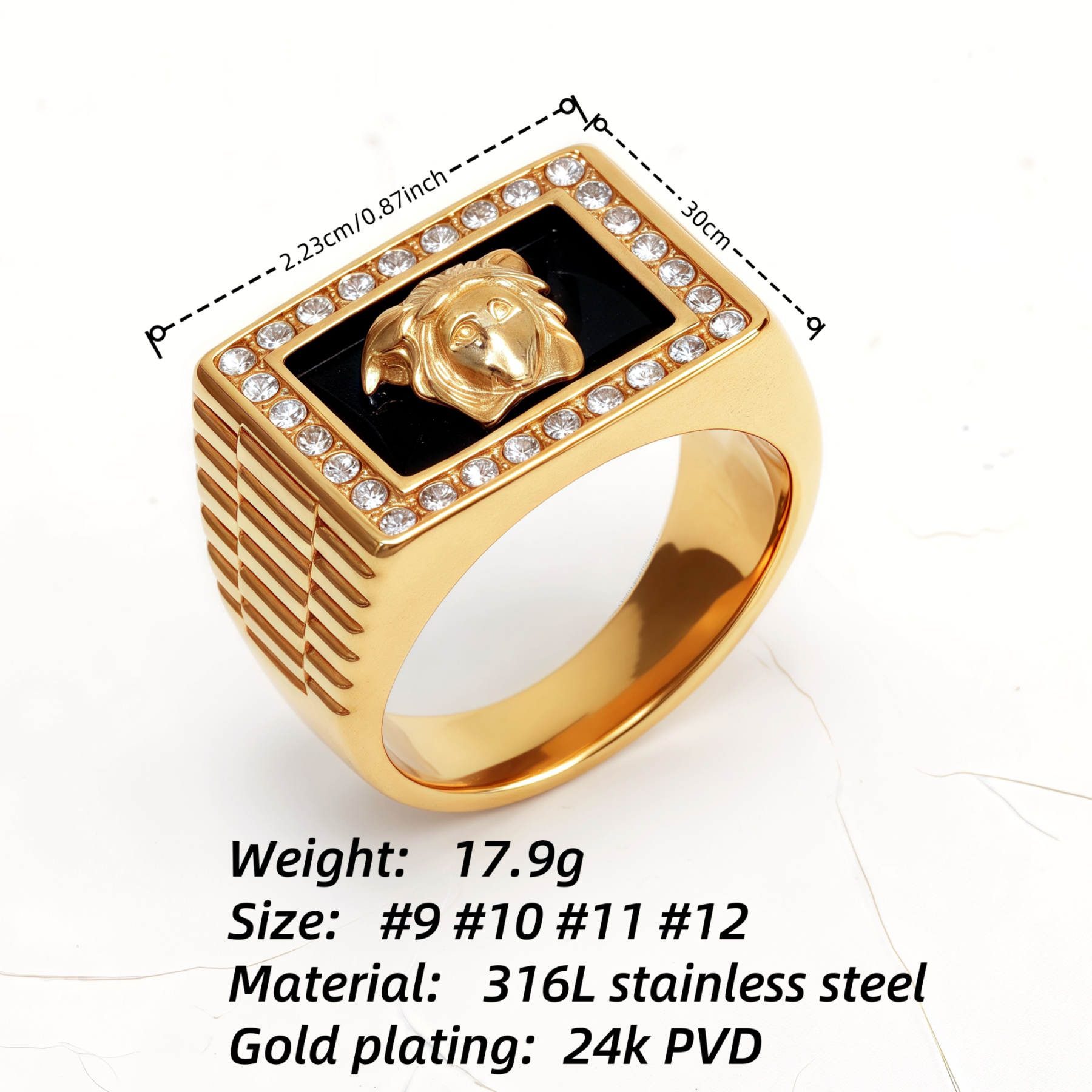 Classic Medusa Diamond - inlaid Gold/Silver Ring, Must - have Item for Fashionistas | DZ299-JinBaoJewerly