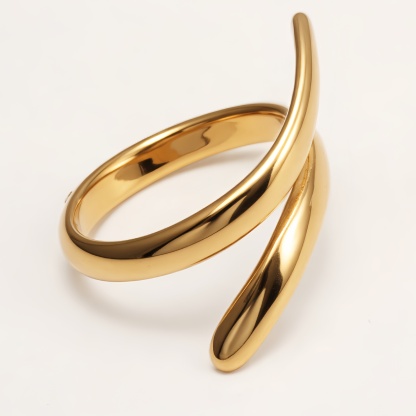 Minimalist Gold - Silver Twisted Ring, Versatile Fashion Item | N00651-JinBaoJewerly