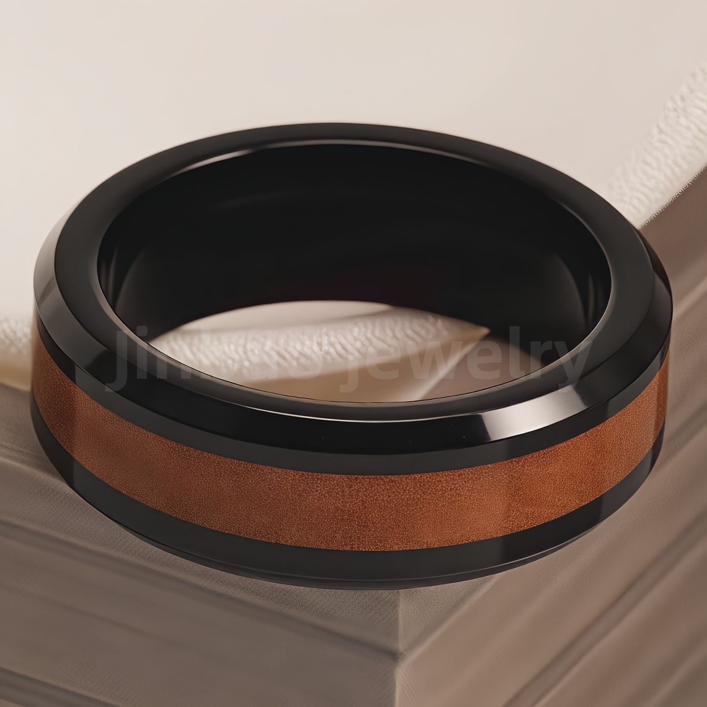 Stainless Steel Vintage Minimalist Design with Handcrafted Inlays Men's Waterproof Ring-JinBaoJewerly