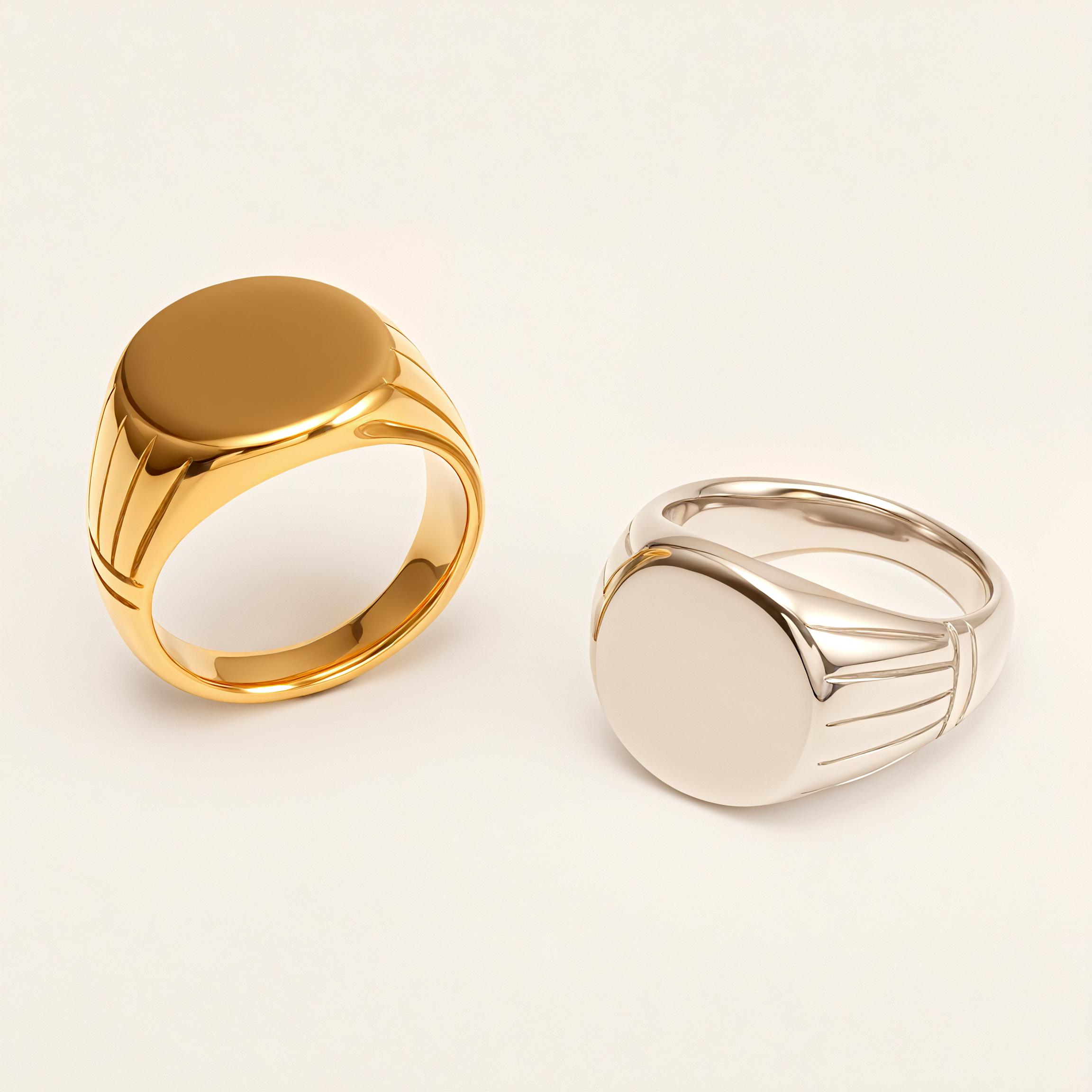 Classic Style Oval Stainless Steel Unisex Ring丨DZ22B-JinBaoJewerly