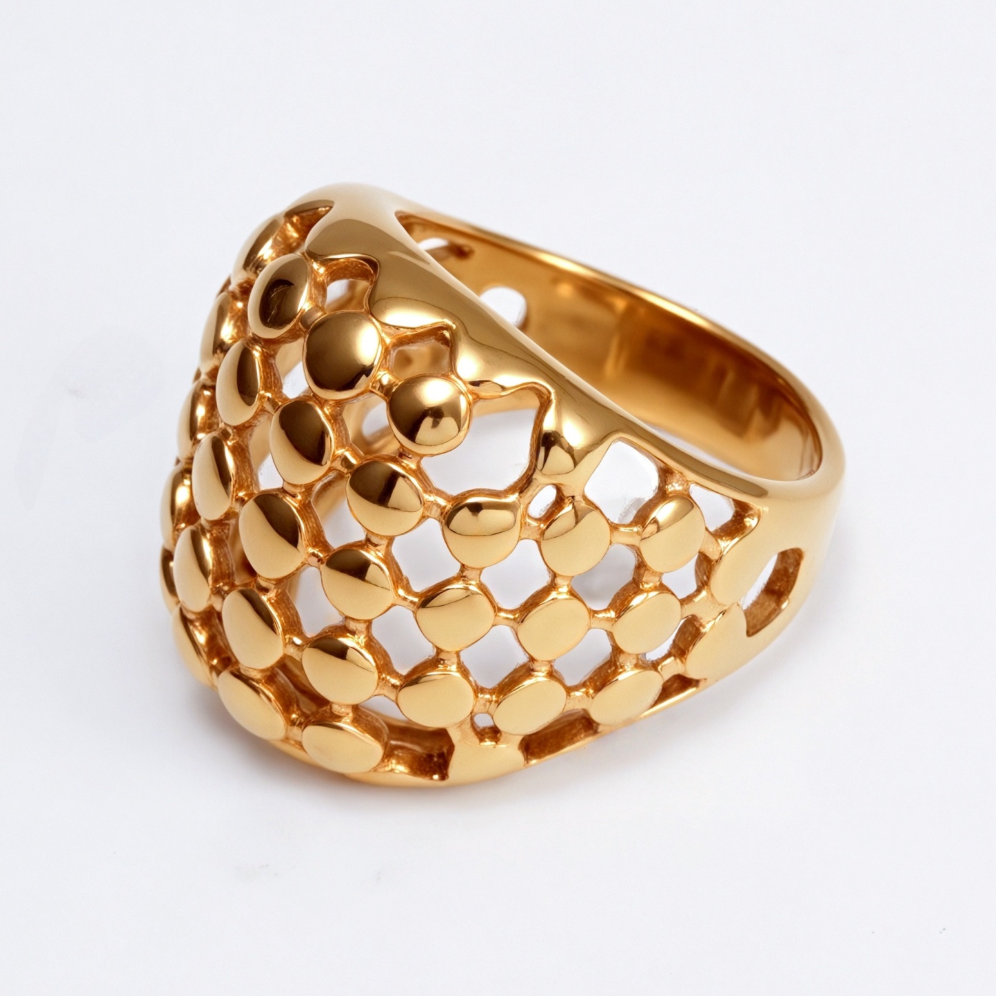 Metallic Texture Grid Ring - Trendy and Versatile Unisex Accessory | G00343-JinBaoJewerly