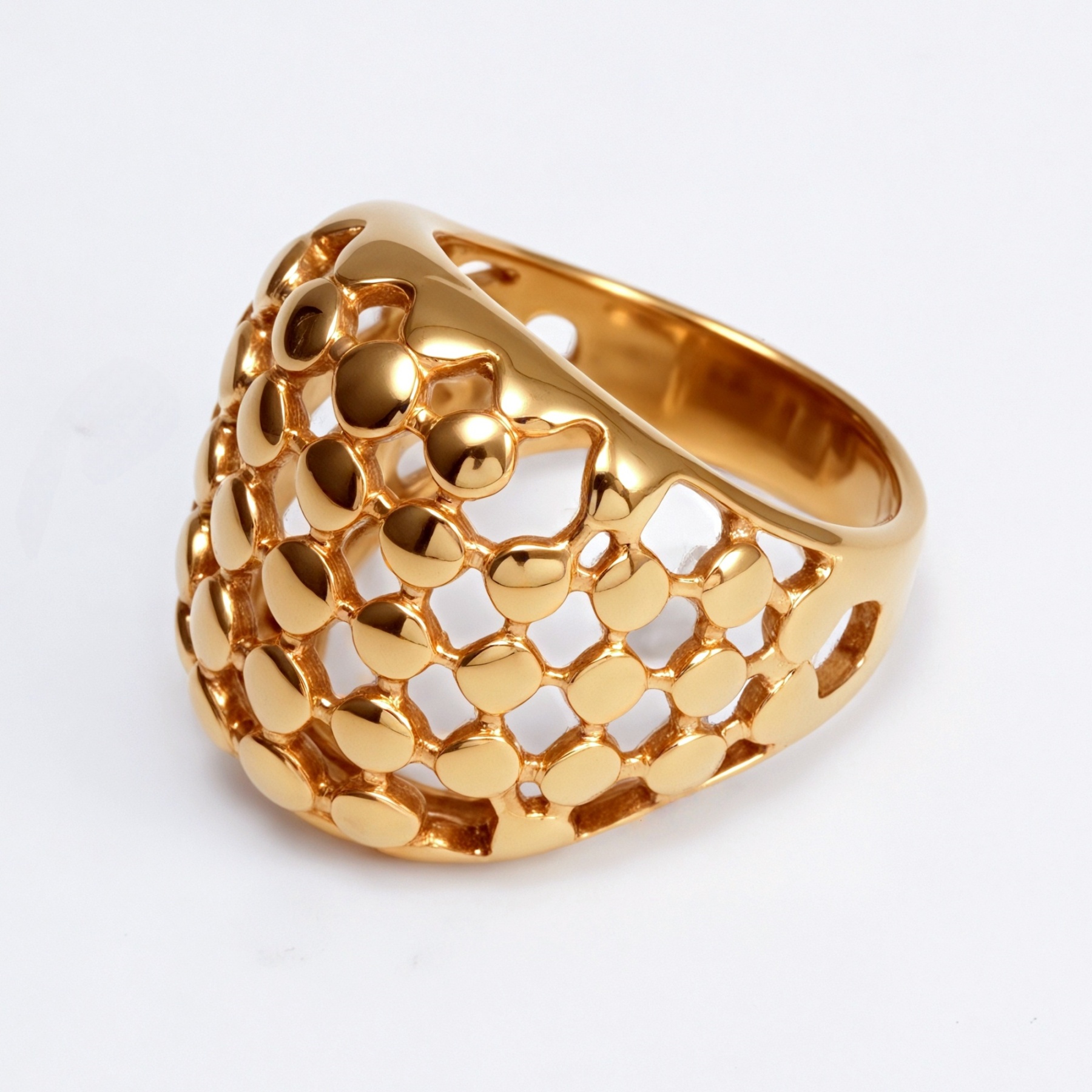Metallic Texture Grid Ring - Trendy and Versatile Unisex Accessory | G00343-JinBaoJewerly