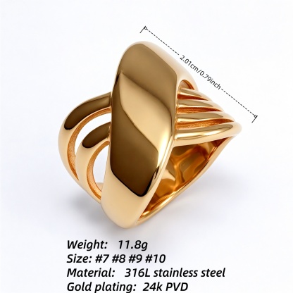 Gold/Silver Three - Dimensional Interlaced Ring - Stylish and Personalized Jewelry | ML0146-JinBaoJewerly