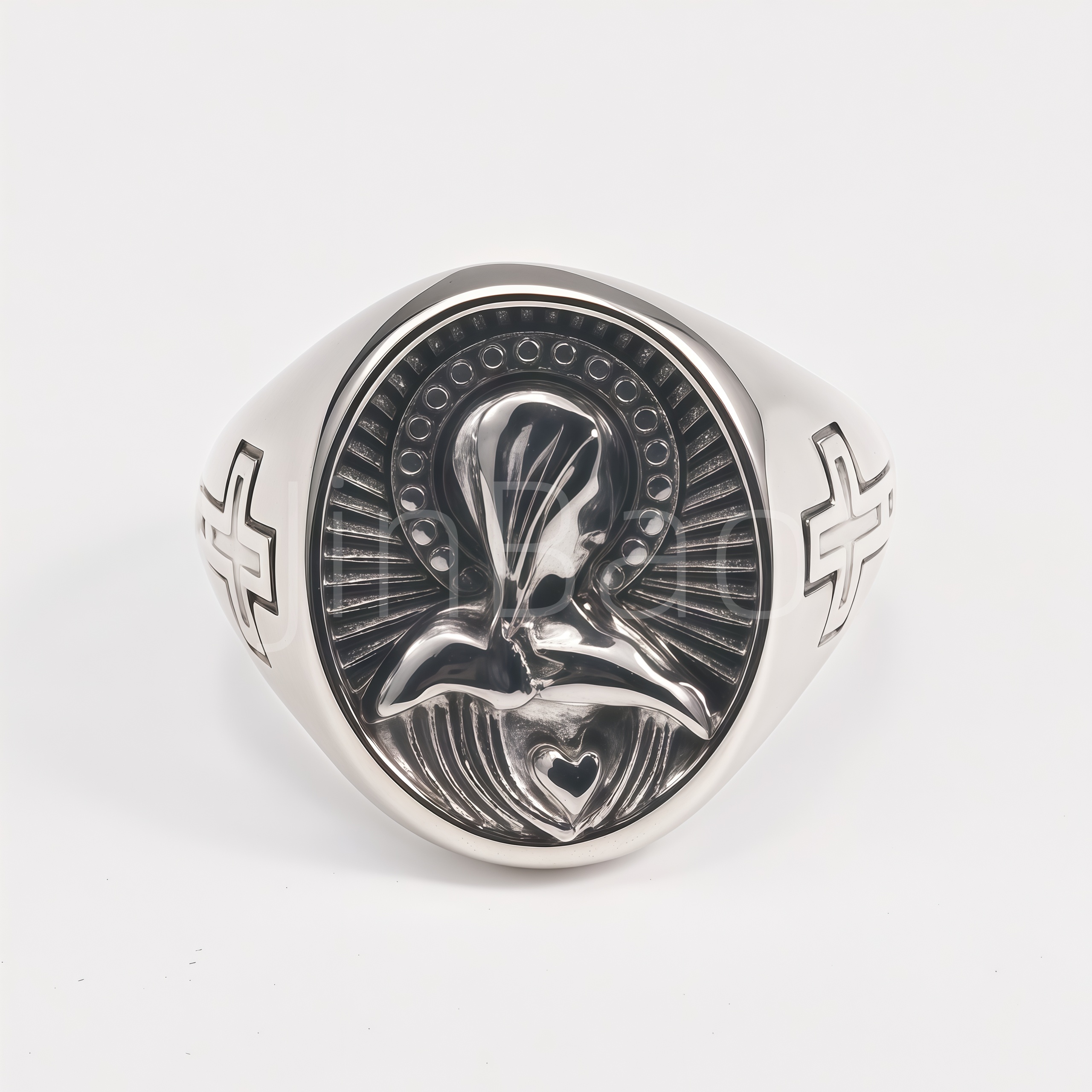 Religious Virgin Mary Embossed Stainless Steel Men Finger Ring | 