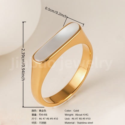 24K Gold-Plating Stainless Steel Adjustable Open Fashion Retro Women's Waterproof Ring-JinBaoJewerly