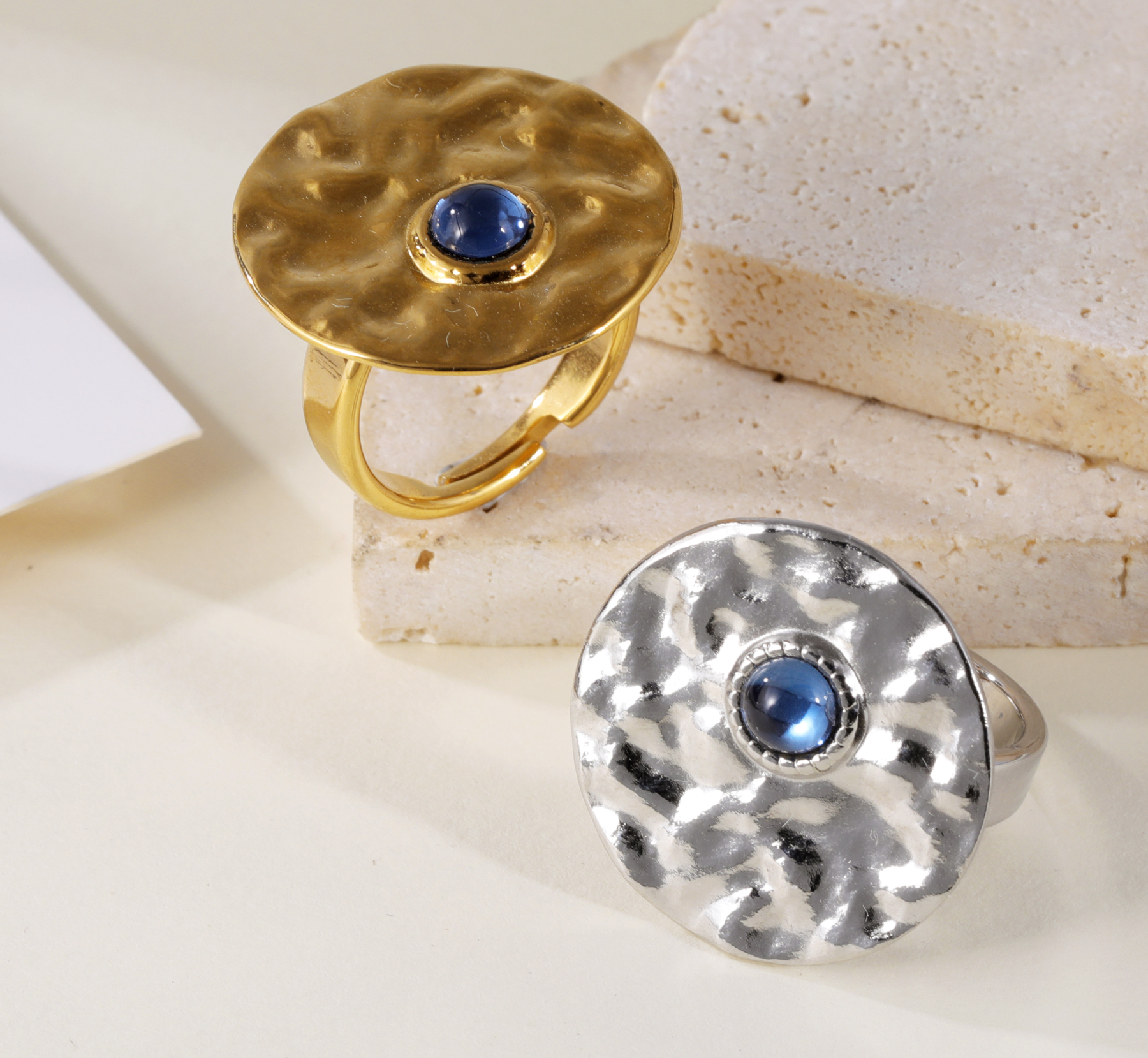 Rhythm of Blue Fold - Creative Round Ring for Women | G005411-JinBaoJewerly