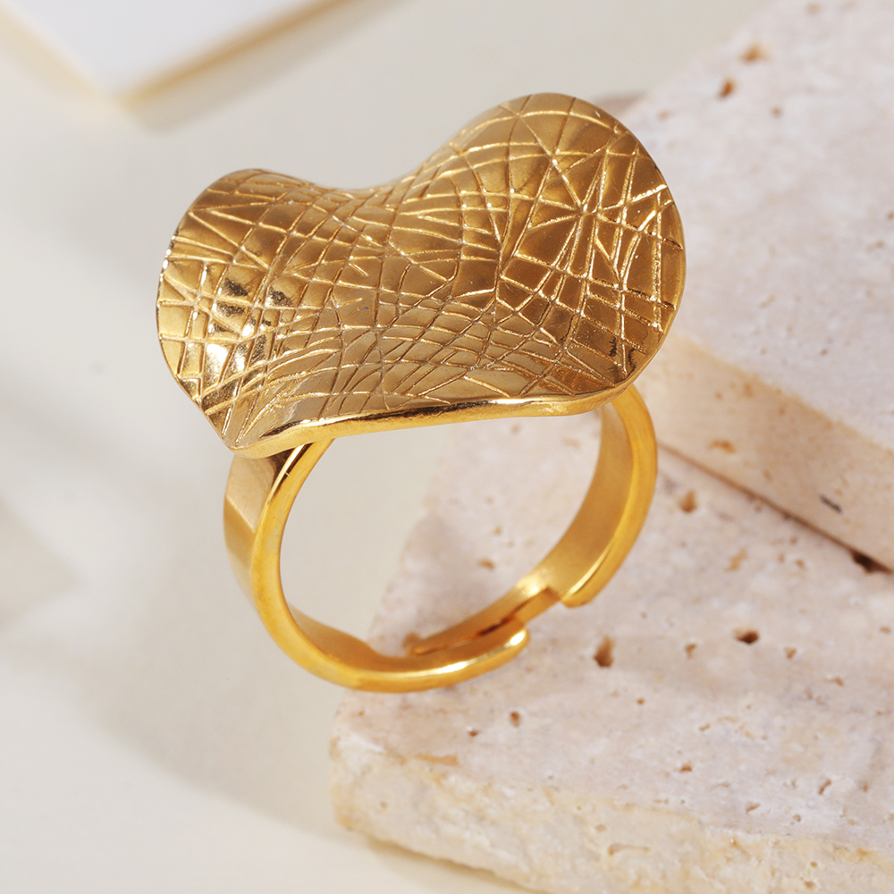 Personalized and creative wide-face woven open stainless steel women's ring | G005252-JinBaoJewerly