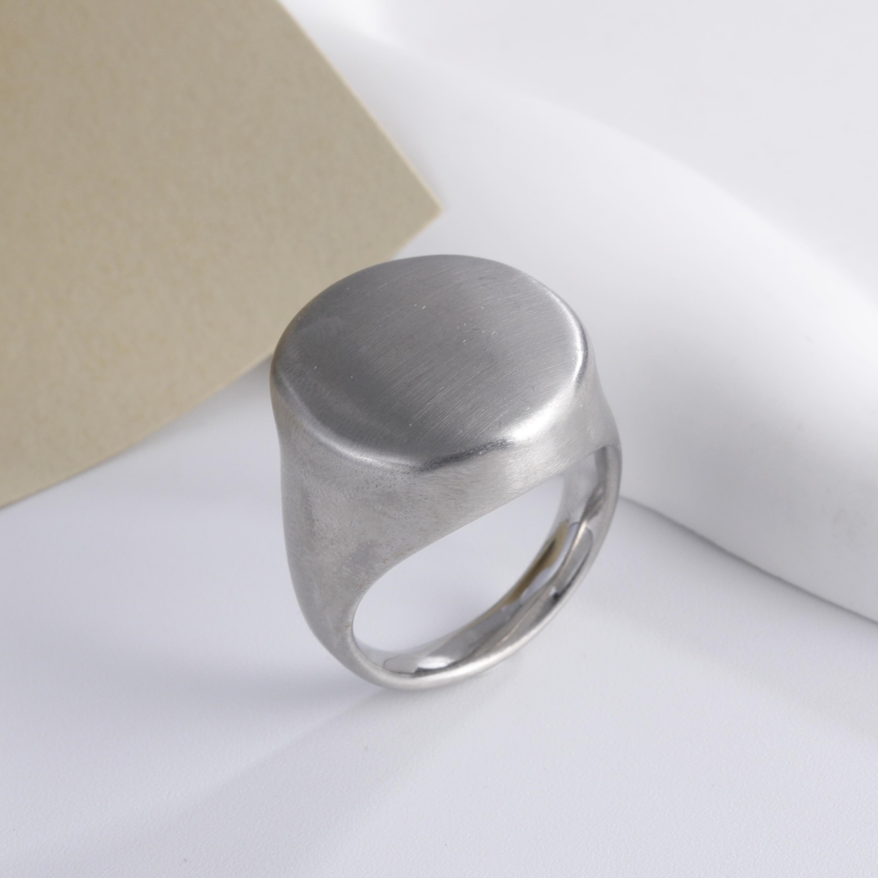 Classic Design Brushed Stainless Steel Men's Waterproof Ring丨G003835-JinBaoJewerly