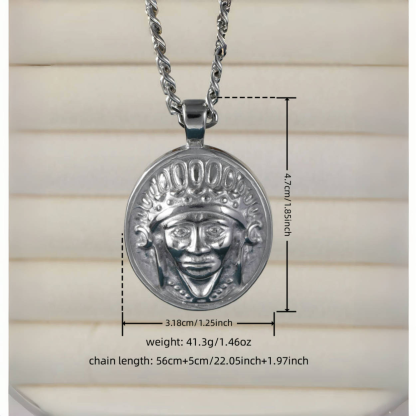 Vintage Indian Chief Stainless Steel Pendant Necklace丨DZ47-5-DP-JinBaoJewerly