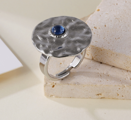 Rhythm of Blue Fold - Creative Round Ring for Women | G005411-JinBaoJewerly