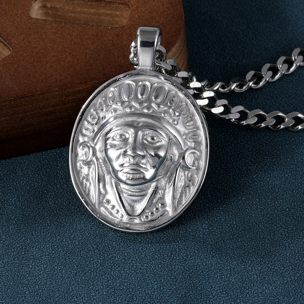 Vintage Indian Chief Stainless Steel Pendant Necklace丨DZ47-5-DP-JinBaoJewerly