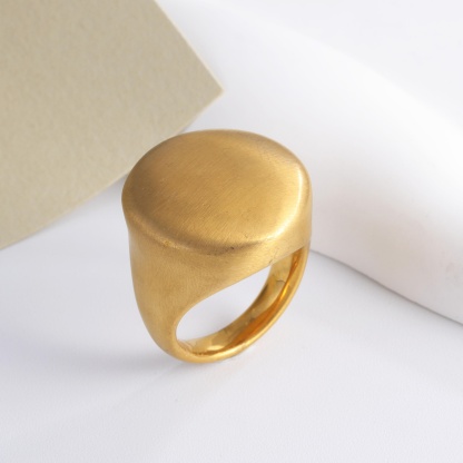 Classic Design Brushed Stainless Steel Men's Waterproof Ring丨G003835-JinBaoJewerly