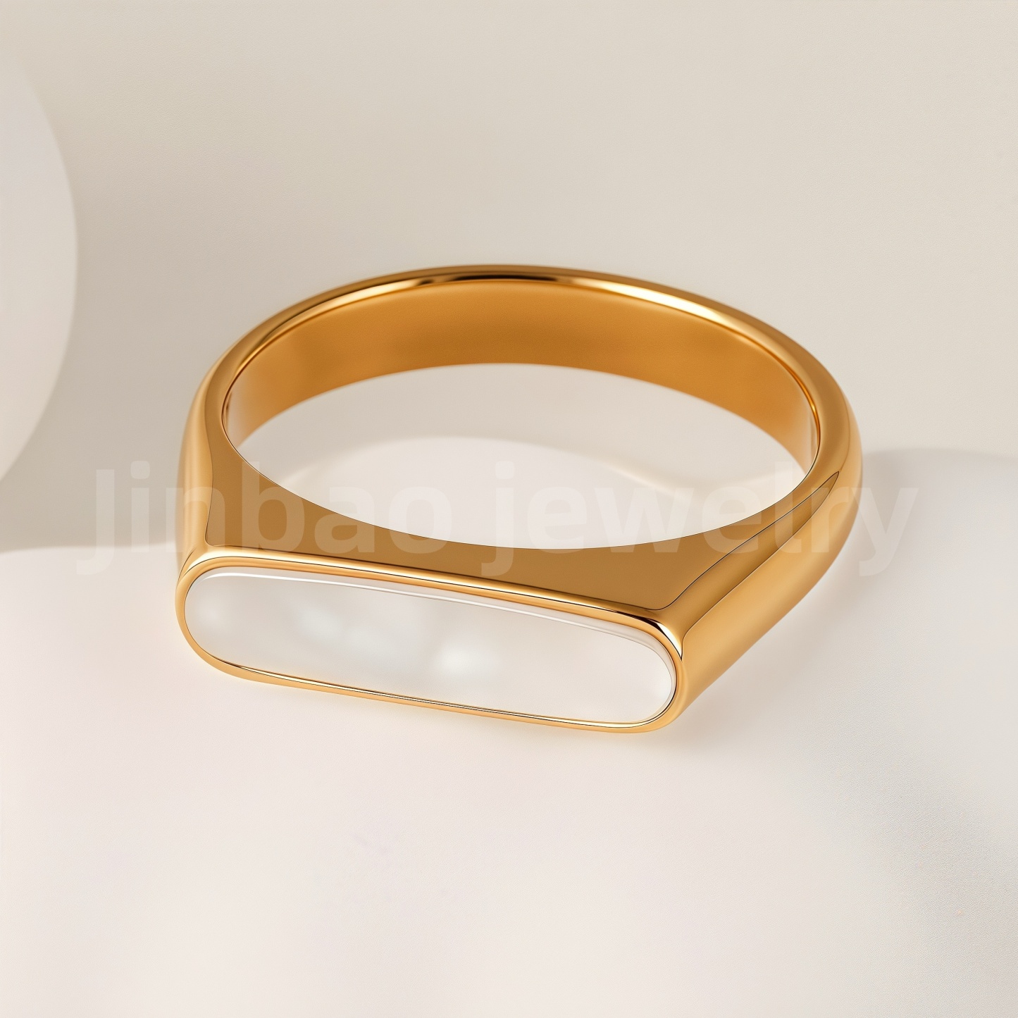 24K Gold-Plating Stainless Steel Adjustable Open Fashion Retro Women's Waterproof Ring-JinBaoJewerly