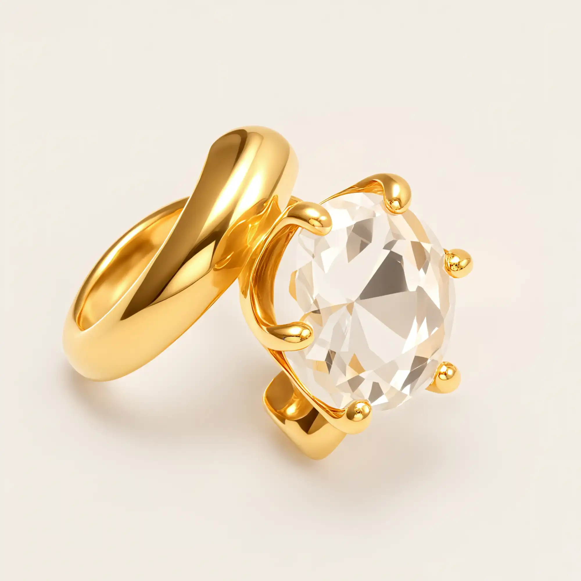 Luxury Style Colored Crystal Stainless Steel Women's Ring丨XHBL-1-HO-JinBaoJewerly