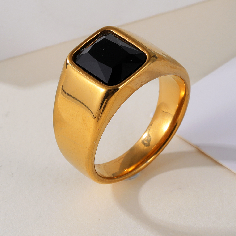 Vintage Stainless Steel Gemstone Ring Classic Style for Men | BL1072-JinBaoJewerly