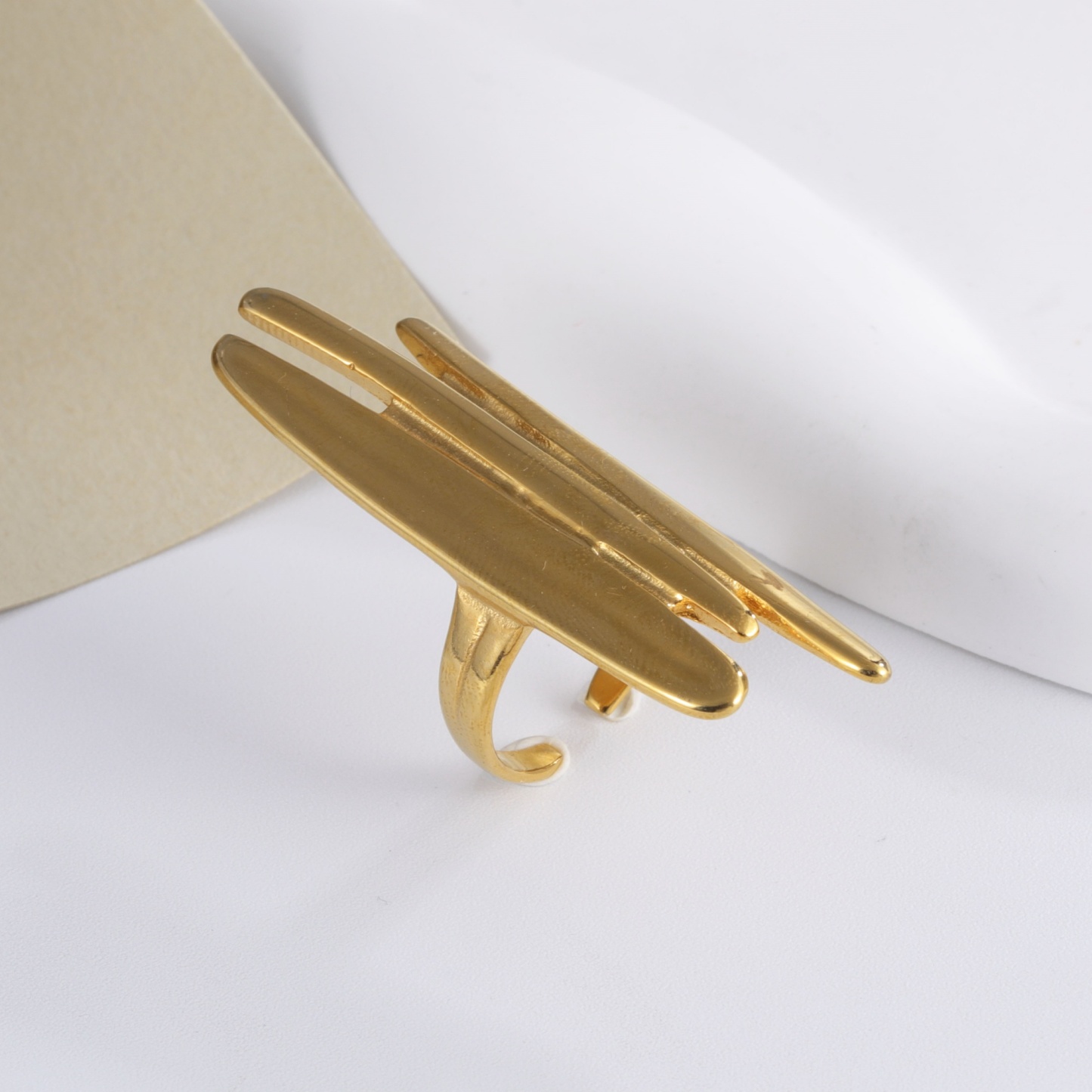 Minimalist Intersecting Stainless Steel Ring for Women | N001159-JinBaoJewerly