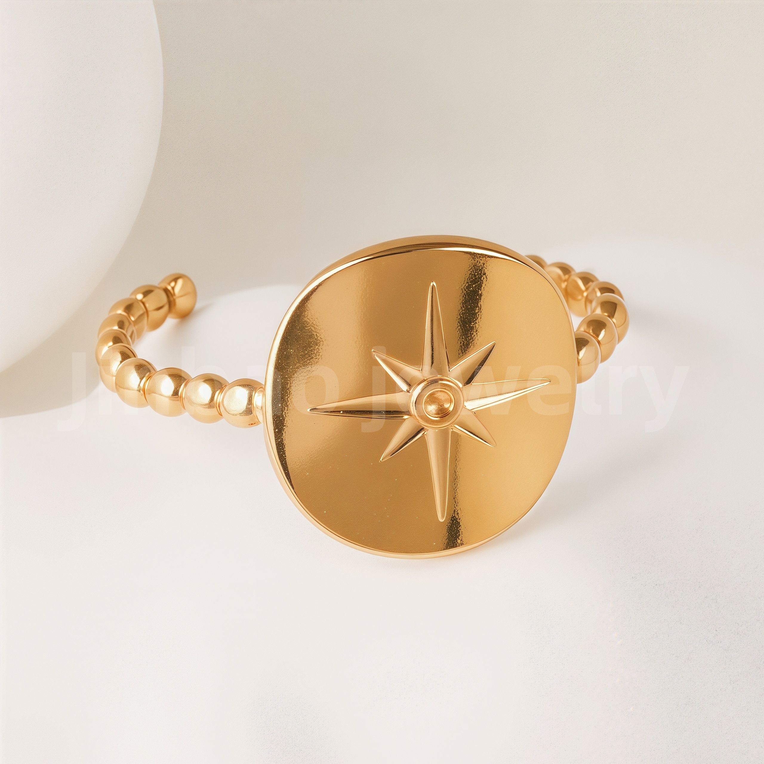 24K Gold-Plating Stainless Steel Adjustable Open Fashion Retro Women's Waterproof Ring-JinBaoJewerly