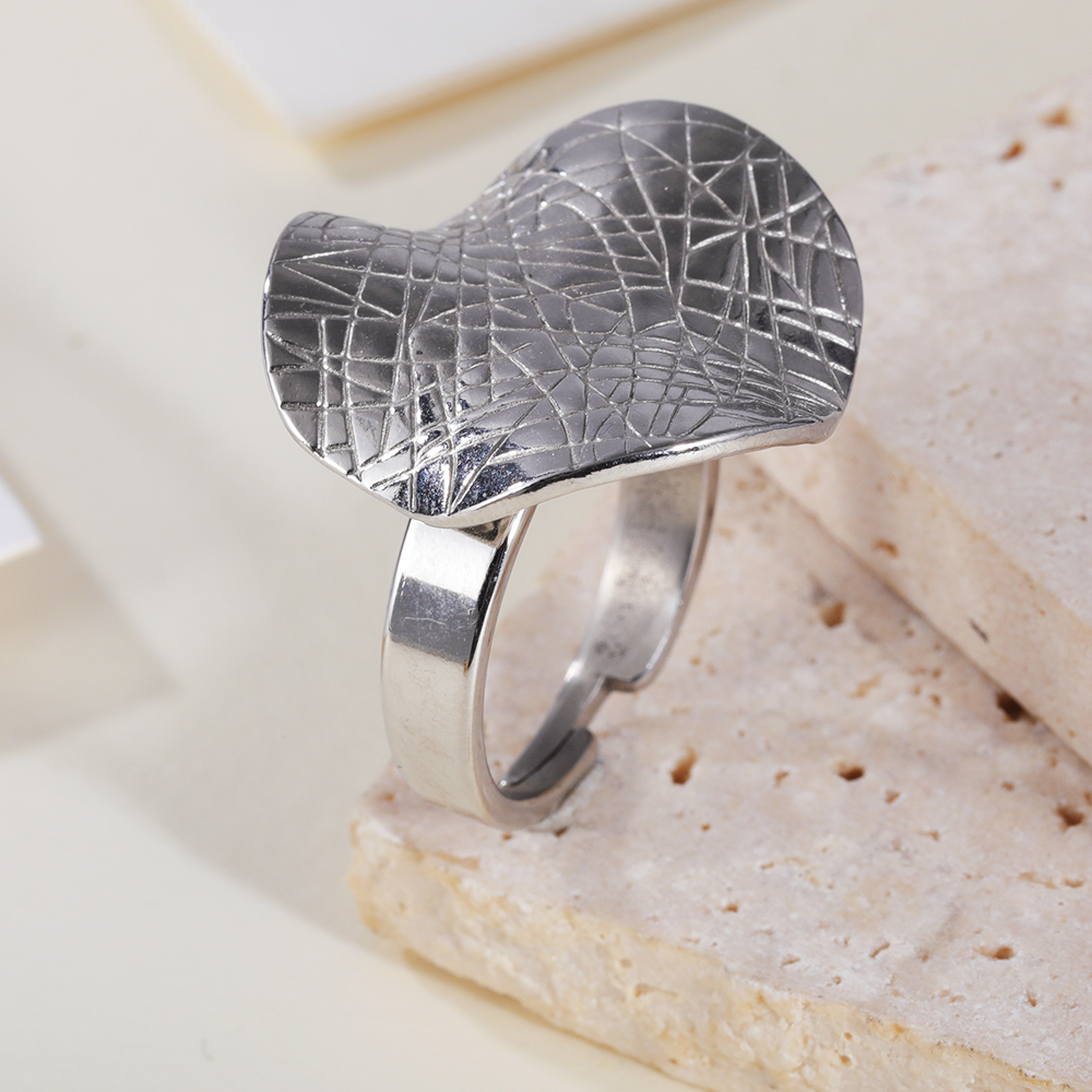 Personalized and creative wide-face woven open stainless steel women's ring | G005252-JinBaoJewerly