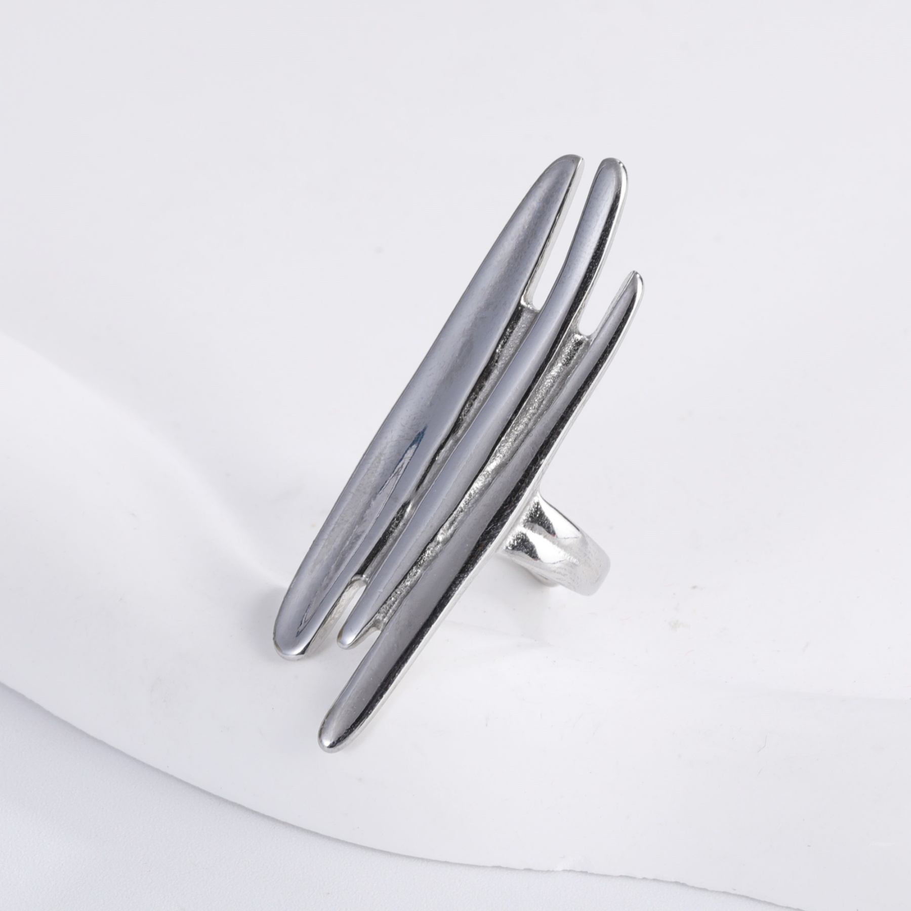 Minimalist Intersecting Stainless Steel Ring for Women | N001159-JinBaoJewerly