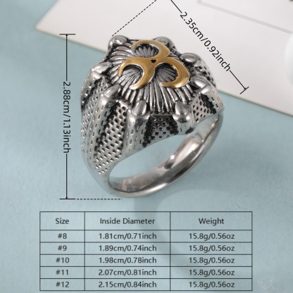 Retro Punk Domineering Dragon Claw Stainless Steel Men's Ring丨G001173-JinBaoJewerly