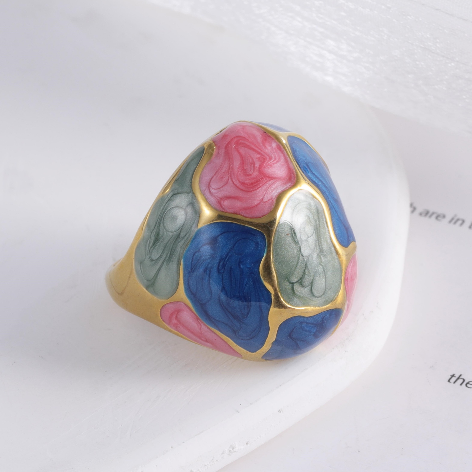 Geometric Art European Style Light Luxury Stainless Steel Women's Ring | G004479-JinBaoJewerly