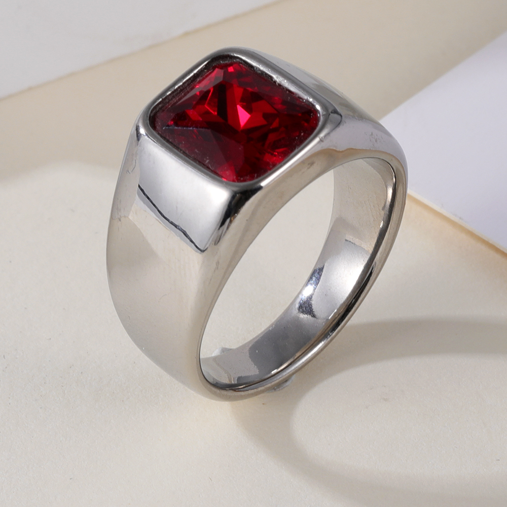 Vintage Stainless Steel Gemstone Ring Classic Style for Men | BL1072-JinBaoJewerly