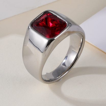 Vintage Stainless Steel Gemstone Ring Classic Style for Men | BL1072-JinBaoJewerly